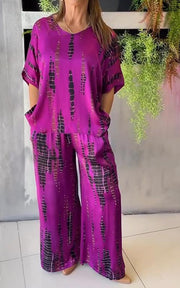 Conjunto Casual de Dos Piezas Estampado Nezahualcóyotl