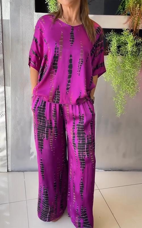 Conjunto Casual de Dos Piezas Estampado Nezahualcóyotl