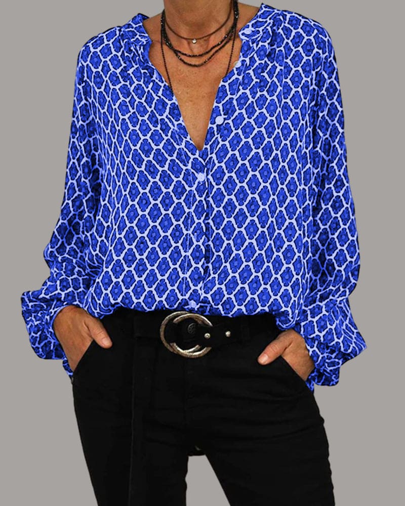 Ariana™ Blusa Geométrica para Mujer con Corte Suelto Elegante