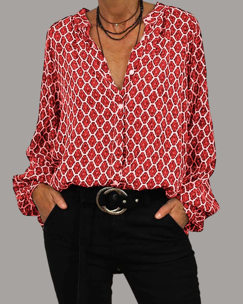 Ariana™ Blusa Geométrica para Mujer con Corte Suelto Elegante