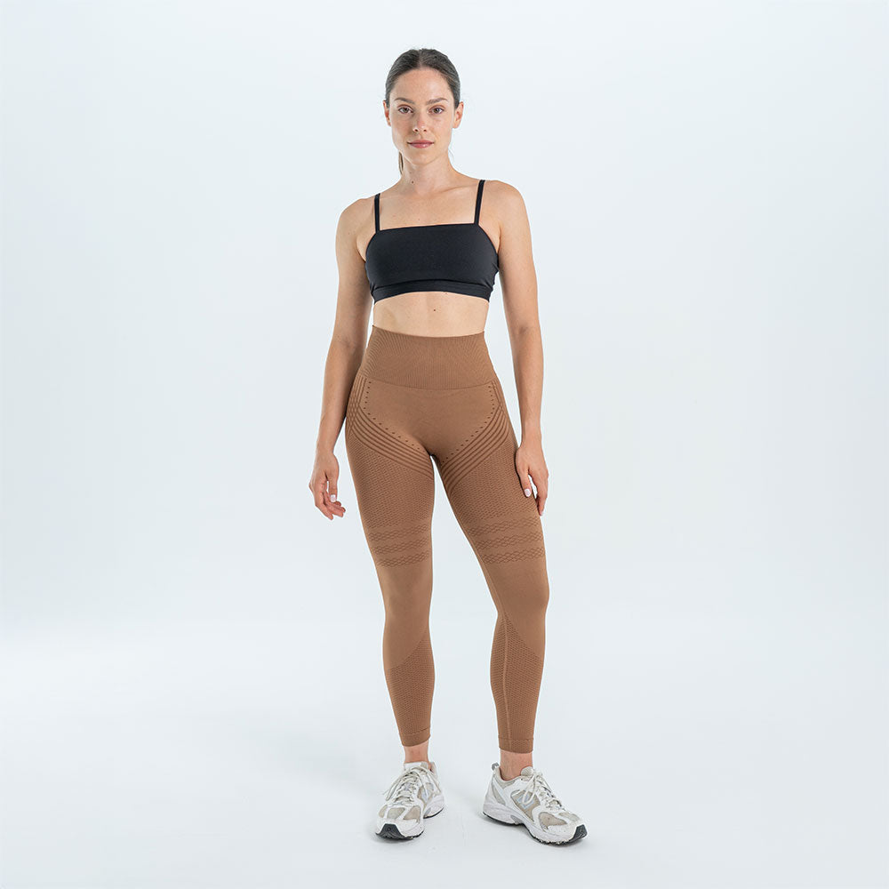 Uxmal™ Leggings 3D Drenantes Anticelulíticos, Café