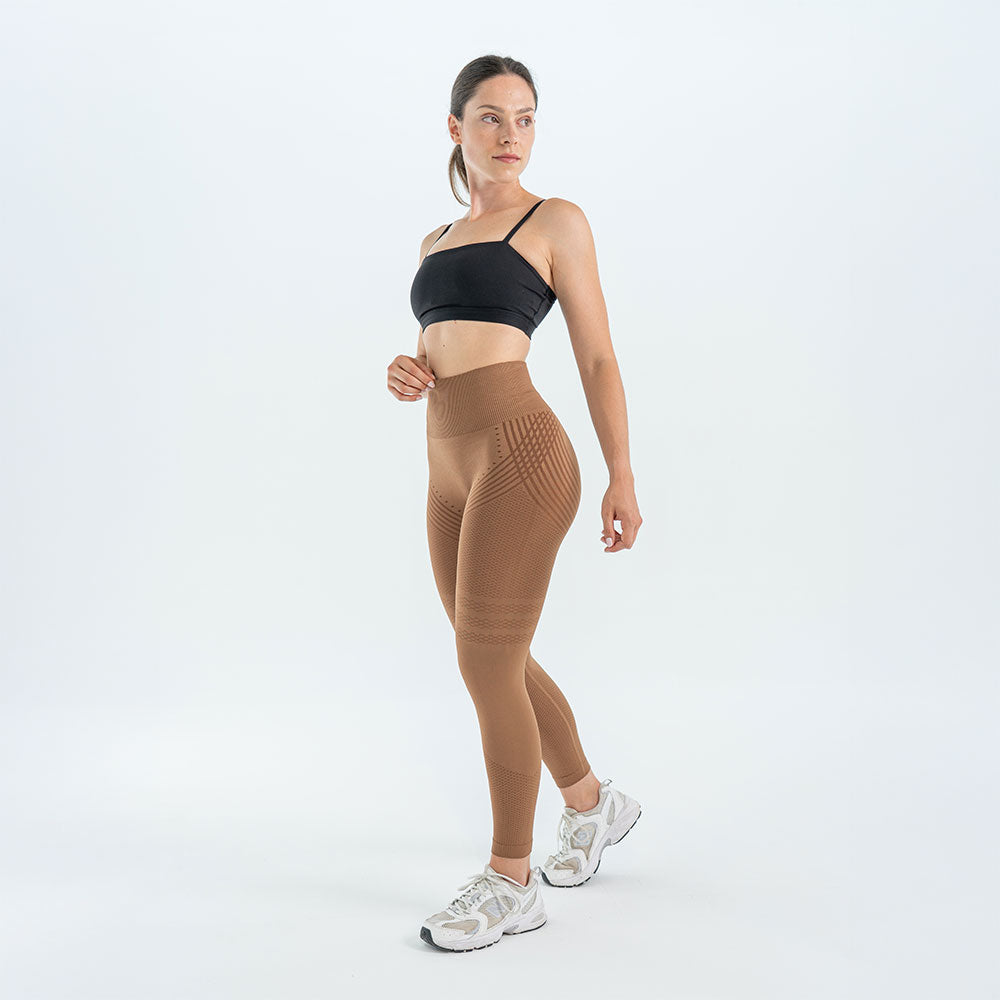 Uxmal™ Leggings 3D Drenantes Anticelulíticos, Café