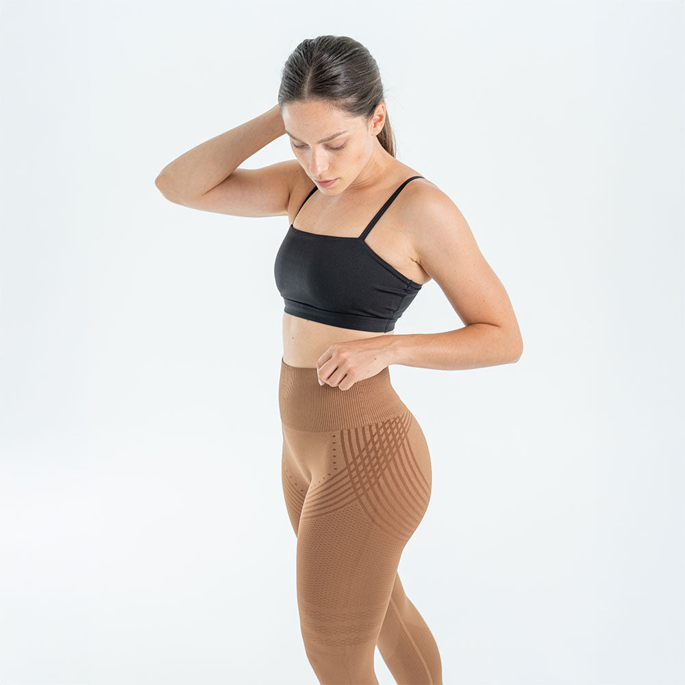 Uxmal™ Leggings 3D Drenantes Anticelulíticos, Café