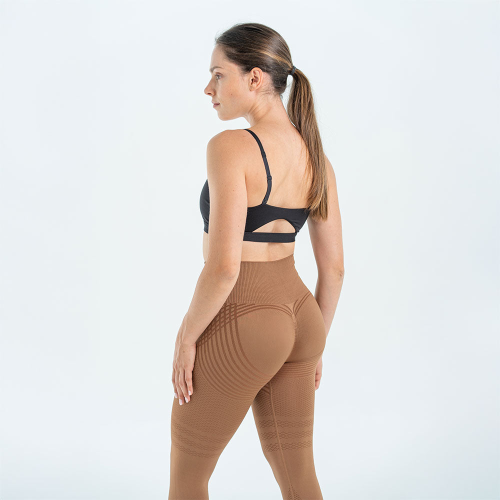 Uxmal™ Leggings 3D Drenantes Anticelulíticos, Café