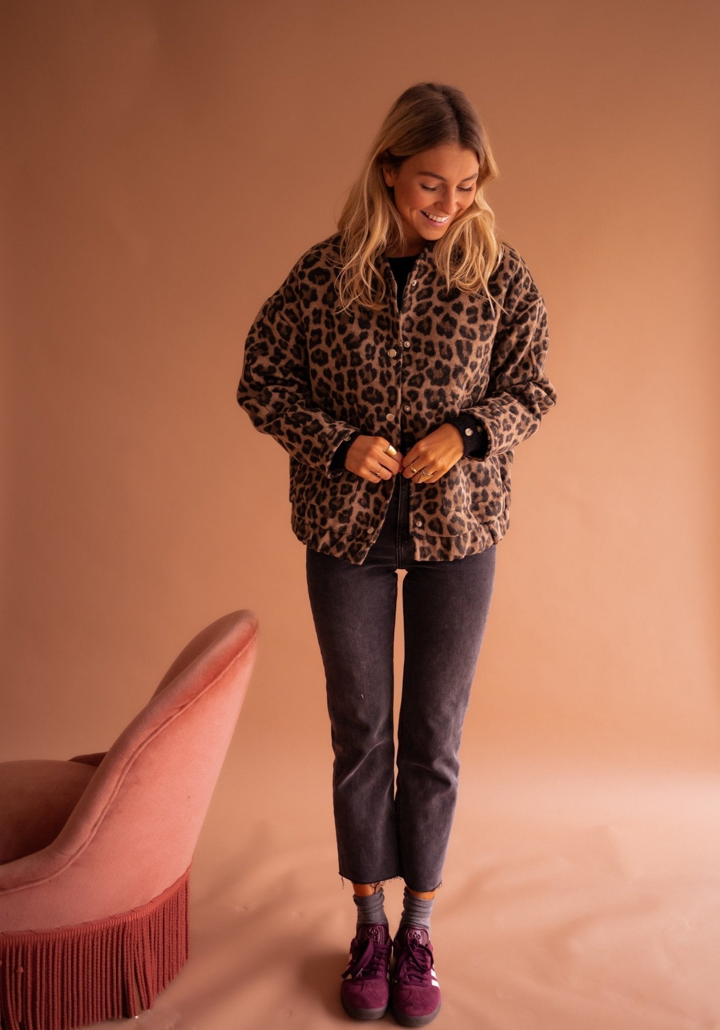 Campeche™ Chamarra Corta para Mujer con Estampado de Leopardo