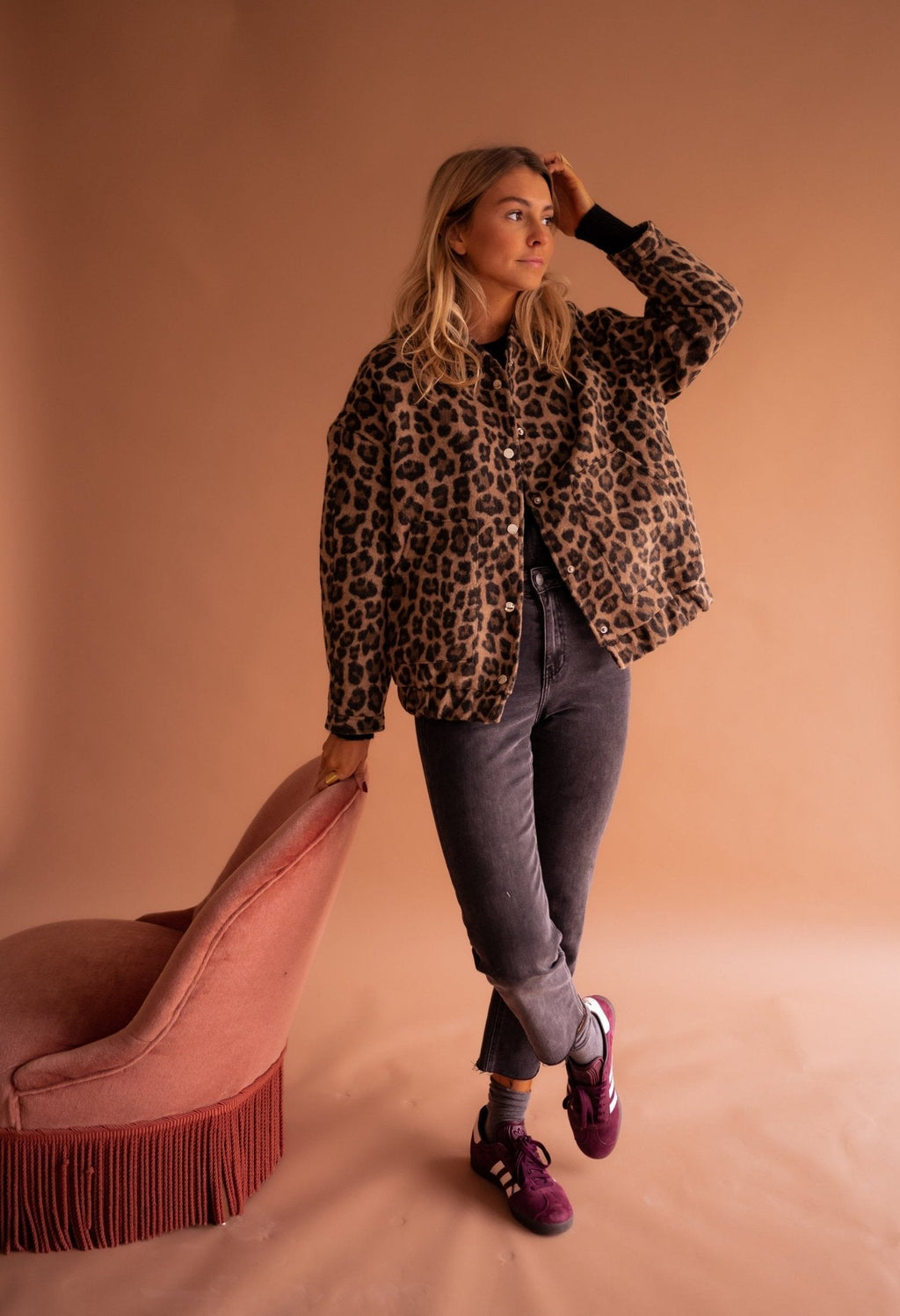 Campeche™ Chamarra Corta para Mujer con Estampado de Leopardo