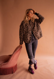 Campeche™ Chamarra Corta para Mujer con Estampado de Leopardo