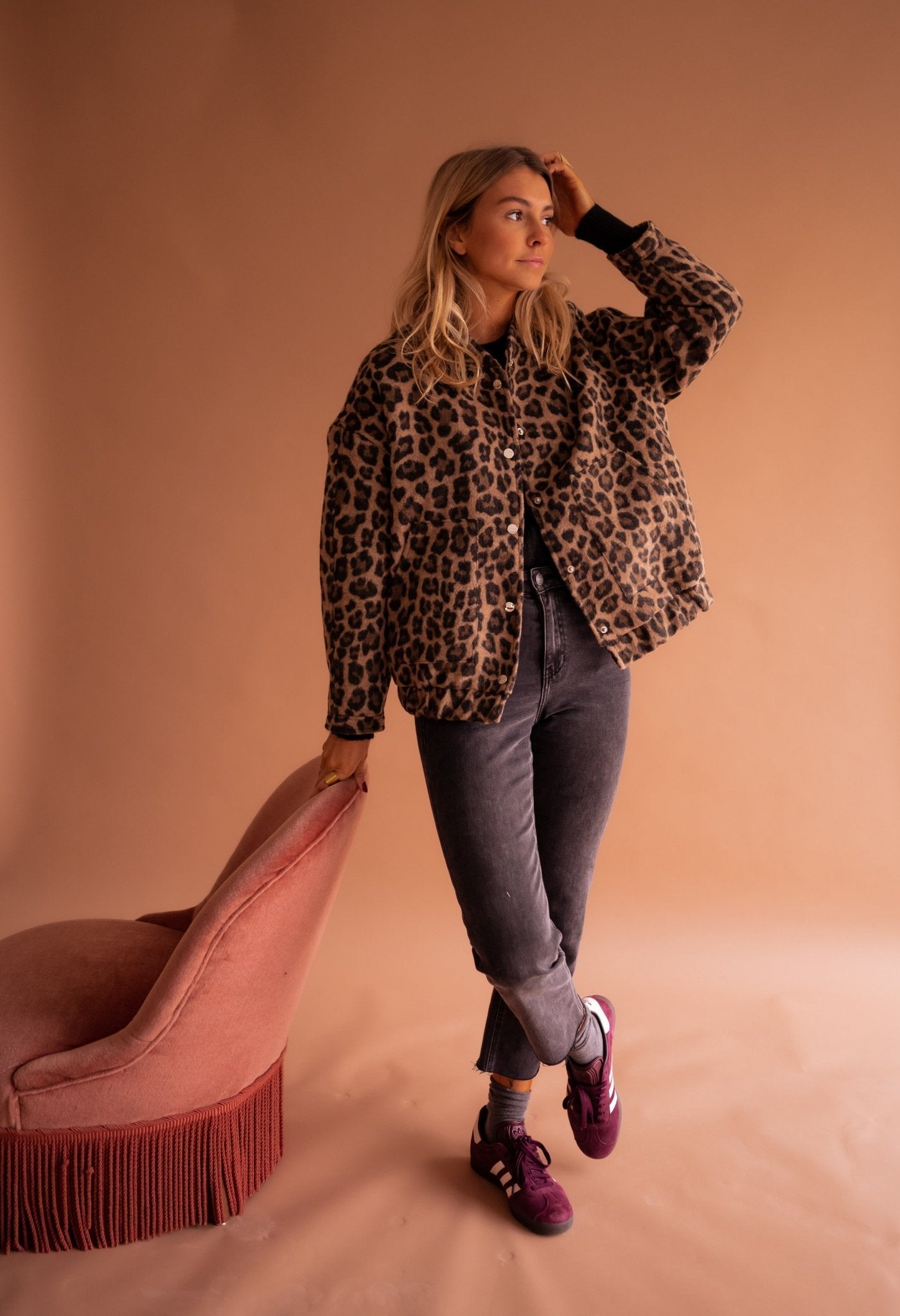 Campeche™ Chamarra Corta para Mujer con Estampado de Leopardo