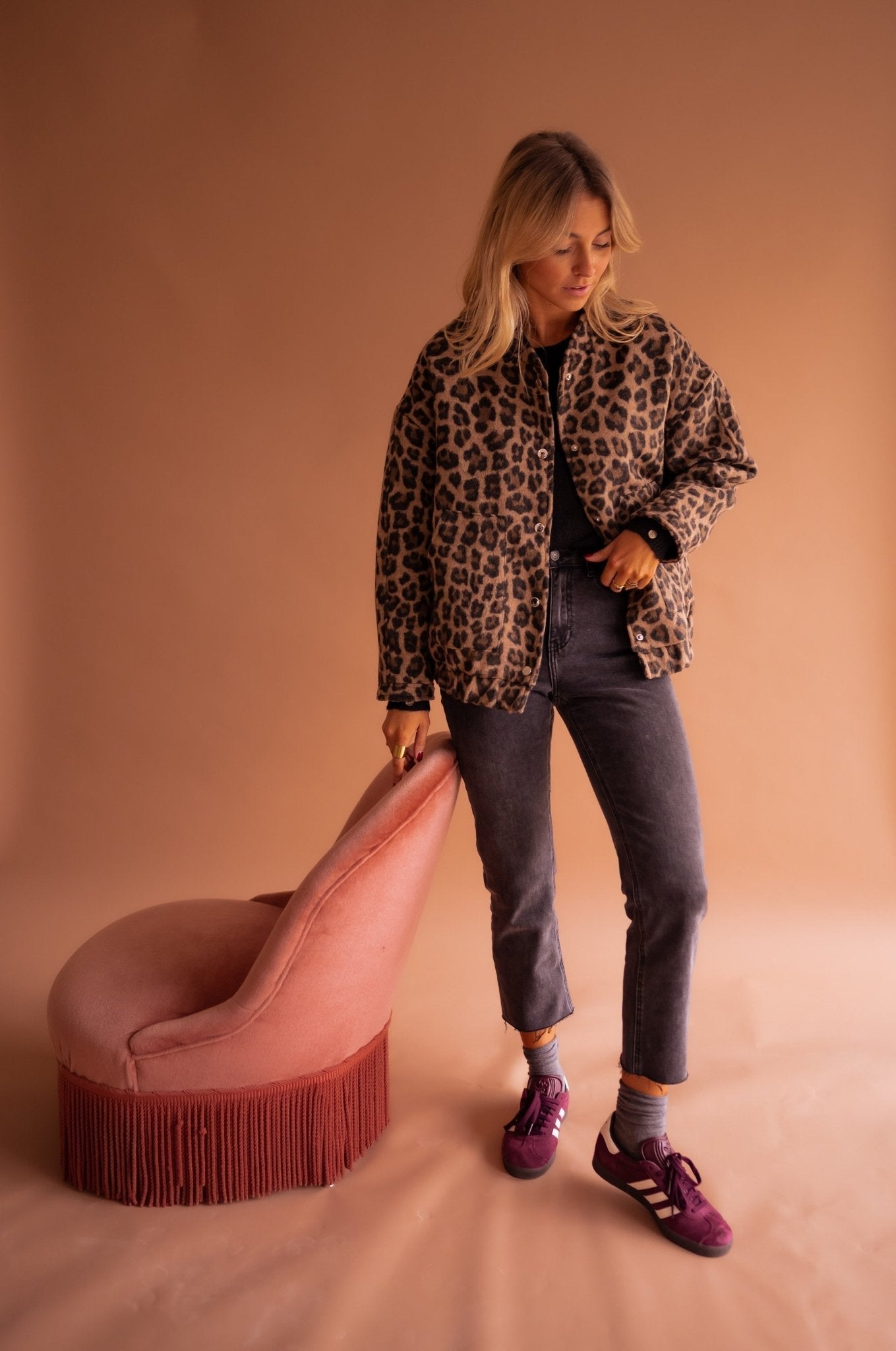 Campeche™ Chamarra Corta para Mujer con Estampado de Leopardo
