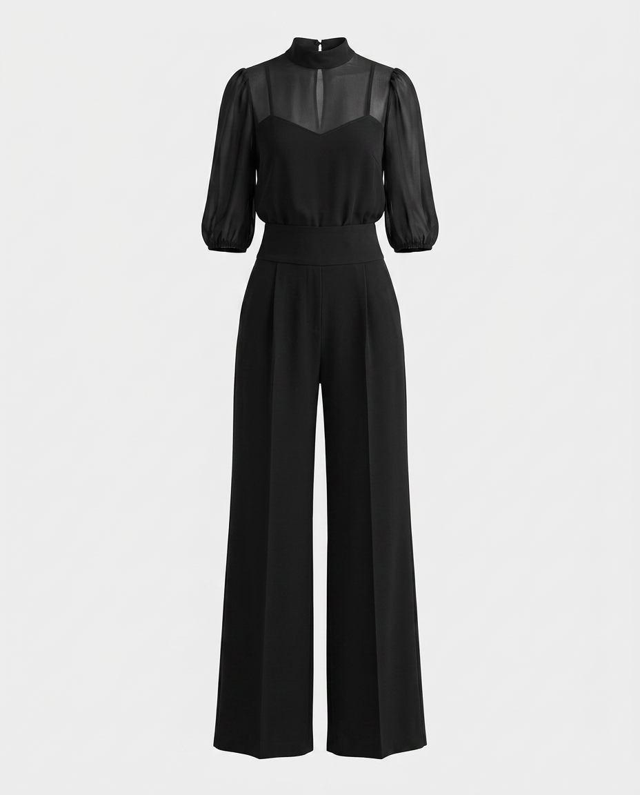 Conjunto Cristina Elegante de 3 Piezas para Mujer con Pantalón Amplio