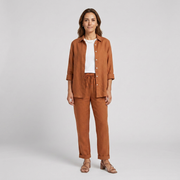 Ehécatl™ Conjunto Lounge para Mujer en Algodón y Lino, Camisa y Pantalón