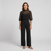 Conjunto Cristina Elegante de 3 Piezas para Mujer con Pantalón Amplio