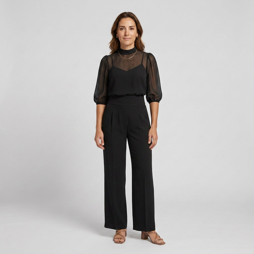 Conjunto Cristina Elegante de 3 Piezas para Mujer con Pantalón Amplio