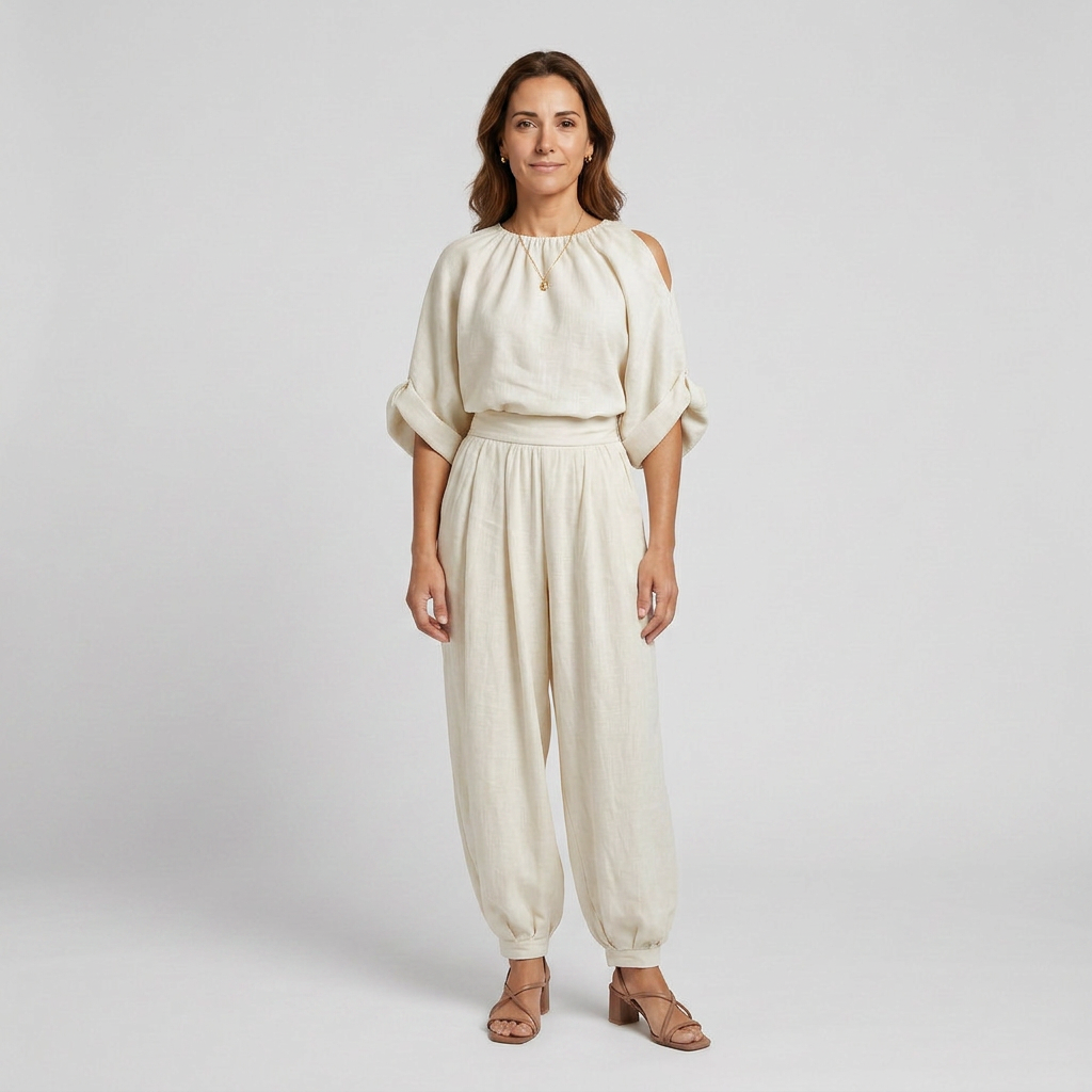 Conjunto Griselda Off-Shoulder de 2 Piezas, Estilo Casual Chic
