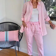 Ehécatl™ Conjunto Lounge para Mujer en Algodón y Lino, Camisa y Pantalón