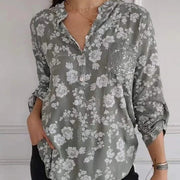 Blusa Floral de Manga Larga, Estilo Romántico