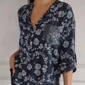 Blusa Floral de Manga Larga, Estilo Romántico
