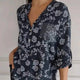 Blusa Floral de Manga Larga, Estilo Romántico