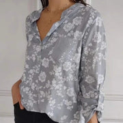 Blusa Floral de Manga Larga, Estilo Romántico