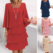 Amparo™ Vestido Largo para Mujer con Volantes y Cuello Cuadrado