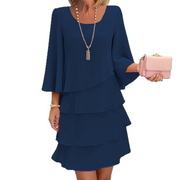 Amparo™ Vestido Largo para Mujer con Volantes y Cuello Cuadrado
