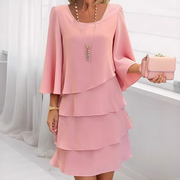 Amparo™ Vestido Largo para Mujer con Volantes y Cuello Cuadrado