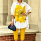 Hortencia™ Conjunto Floral de Dos Piezas para Mujer con Top Oversize y Pantalón Cropped