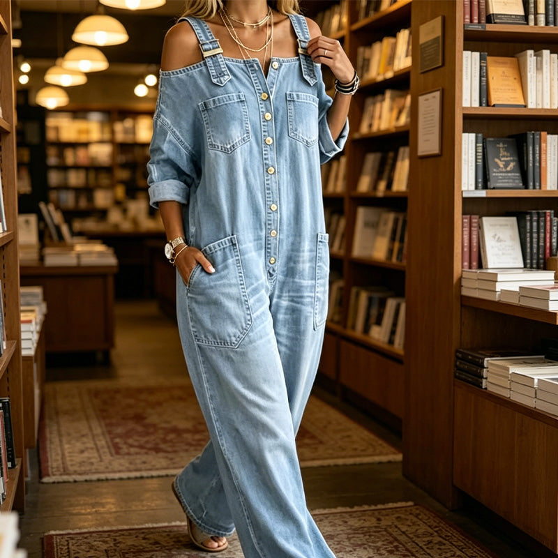 Milena™ Jumpsuit de Pierna Ancha con Bolsillos