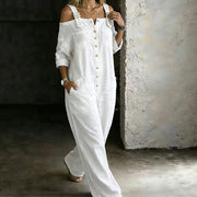 Milena™ Jumpsuit de Pierna Ancha con Bolsillos